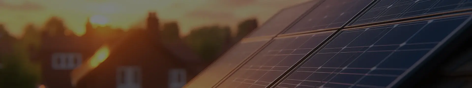 Close inspection of solar panels with a sunset setting 