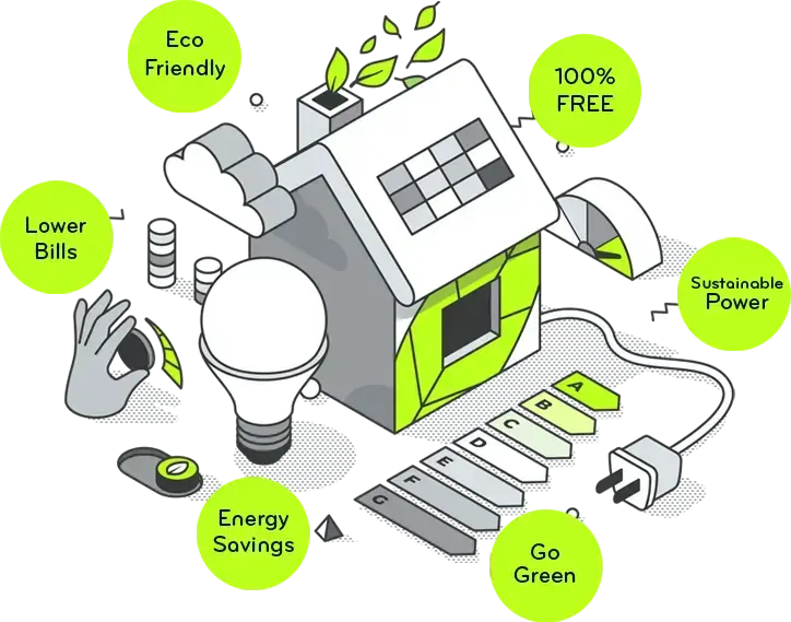 Home energy savings diagram