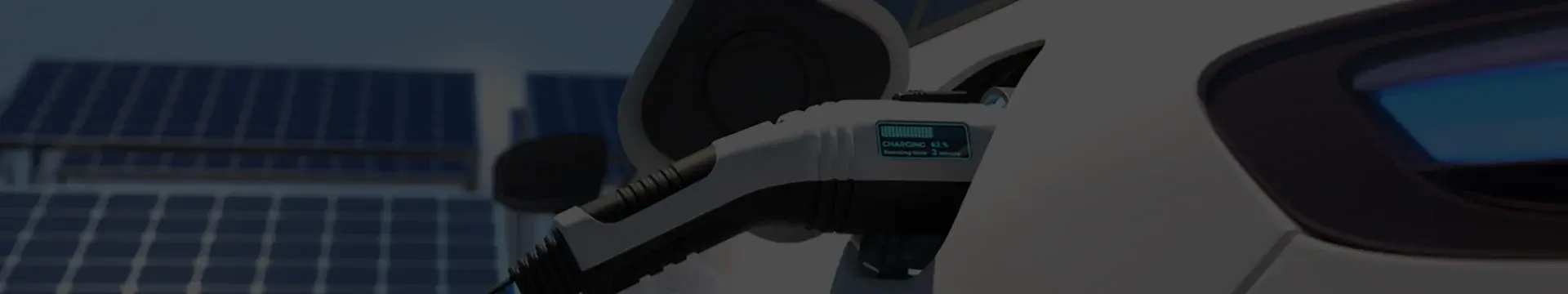 An electric vehicle charging using the EV charging point.