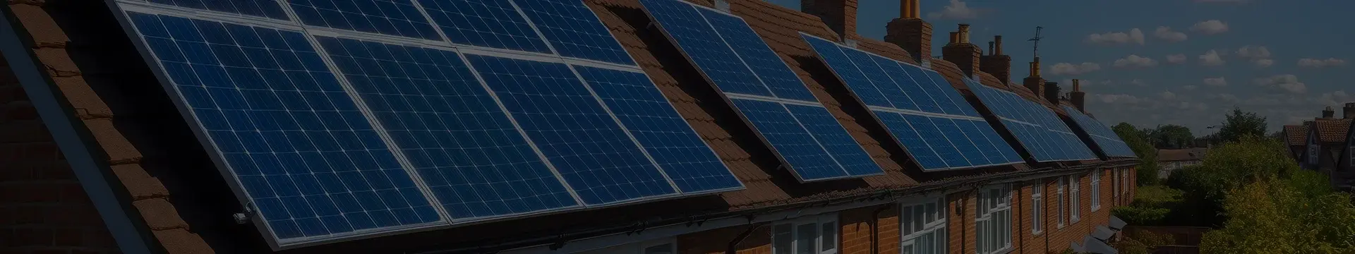 Close inspection of solar panels on new builds