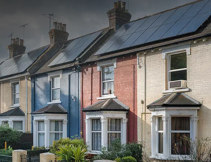 Sustainable social housing with solar panels